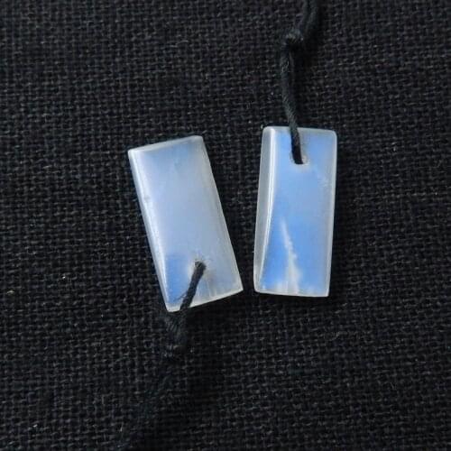 Natural Stone Geometric Moon Stone Earrings 16x7x3mm 1.9g Semiprecious Stone Charms Earrings Jewelry Accessory