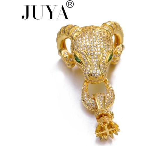 Supplies For Jewelry Big Zircon Sheep Head Floating Charms For Bracelets & Necklaces Copper Micro Pave Clasp Bijoux Berloques