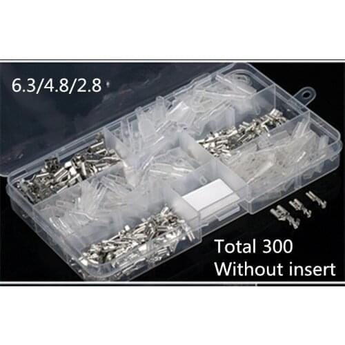 Boxed 6.3/4.8/2.8 plug spring sheath plug-in cold-pressed terminal block wire connector set 50 sets