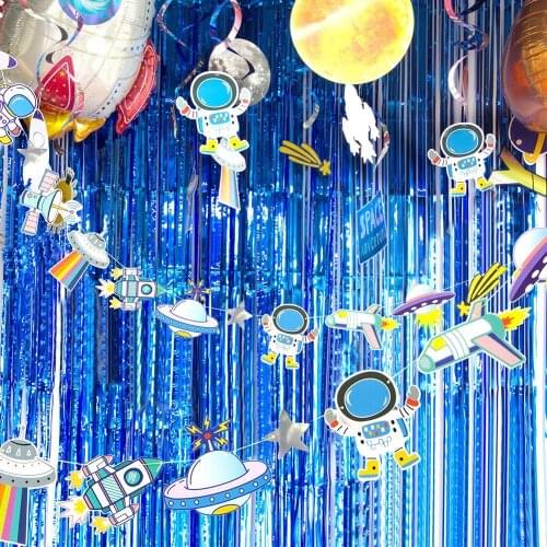 3M Outer Space Adventure Theme Party Decoration Banner Bunting Garland Astronaut Spaceship Rocket Baby Shower Boy Birthday Decor