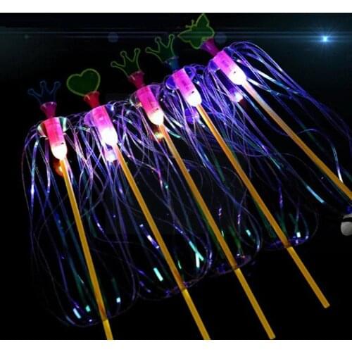 Magic Bubble Wand Wisting Music Ribbon Flower Colorful Light Bright Plastic Family Entertainment Wand Stick Gifts G0V4