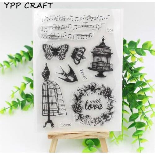 YPP CRAFT 1 sheet DIY Transparent Clear Rubber Stamp Seal Paper Craft Scrapbooking Decoration Music and Love 929