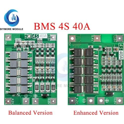 BMS 4S 40A 14.8V 16.8V Li-ion Lithium 18650 Battery Charger Protection Board BMS Balance/Enhance For Drill/Motor/Lipo Pack