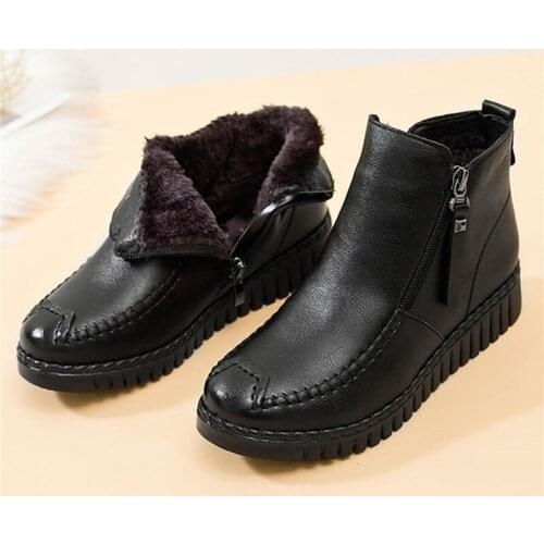 Short Boots Women Winter Plus Velvet Warm Fiat Mother Shoes 2020 New All-match Cotton Shoes Womens Boots