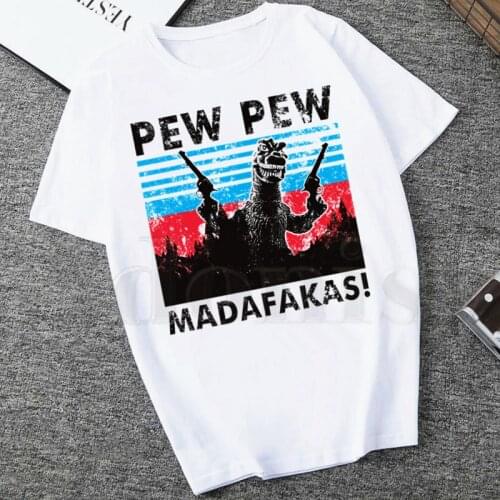 Pew Pew Madafakas Graphic Funny Cat Vintage Short Sleeve Female Tops Tees Harajuku VintageT Shirts Womens T-shirt