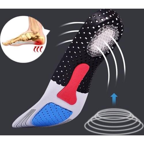 Cuttable Silicone Shoe Insoles Free Size Men Women Orthotic Arch Support Sport Shoe Pad Soft Running Insert Cushion