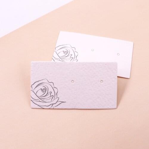 100pcs Fashion Jewelry Accessory Package Holder 5.5x3cm Rose Printing Line Style Earring Jewer Cards Ear Studs Paper Card