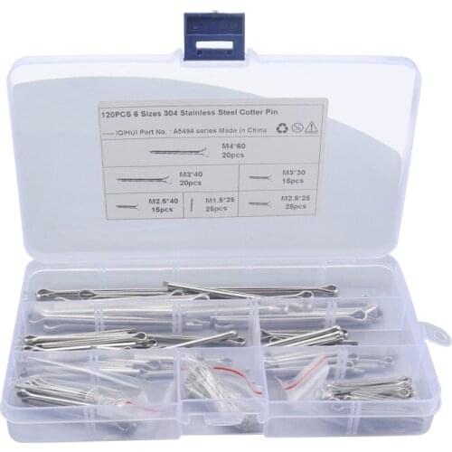 120pcs/340pcs/555pcs/1000pcs Stainless Steel Split Pin U-shaped Hairpin And Spring Pin Car Repair Tool