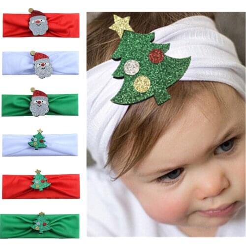 120pcs/lot DIY Simple Multi Christmas Cartoon Pattern Head Bands Baby Fabrics HeadBands Hair Styling Tools Accessory HA1558