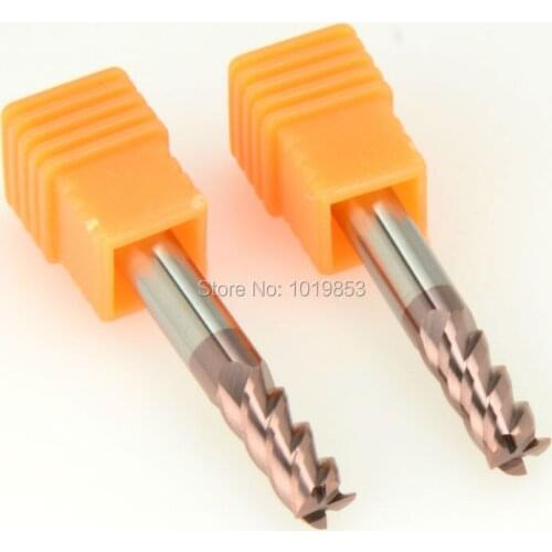 2pcs SLONS S300-6x6x100L HRC55 tungsten solid carbide end mill milling cutter for steel or copper