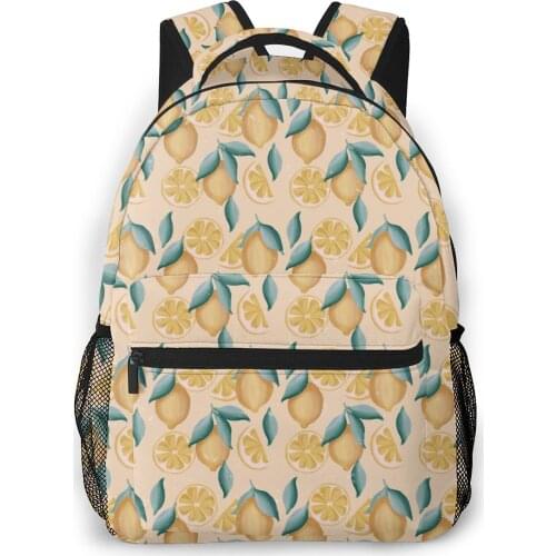 2021 Backpack Women Shoulder Bag Lemons Print Fashion School Bag For Teenage Girl Backpacks Travel Bag
