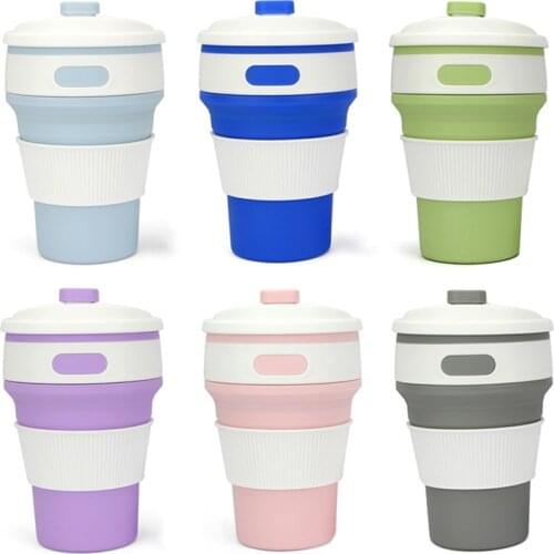 350ml Multifunctional Silicone Cup Collapsible Water Cup Coffee Cup Retractable Water Cup Portable Outdoor Travel Space Cup Mug