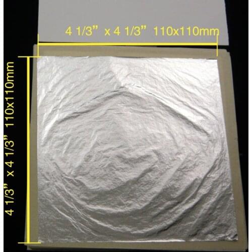 500 Sheets 11 X 11cm Pure Real Genuine Silver Leaf Foil 99.99% Silver