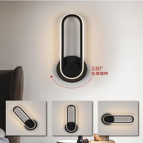 Free shipping modern minimalist bedroom bedside Led wall lamp simple creative living room hotel aisle LED rotatable wall light