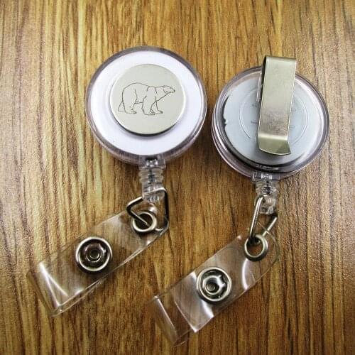 Polar ID Badge Reel gift for him/her friend family retractable recoil id badge holder work fun
