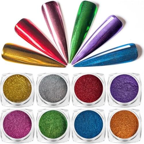 Nail Glitters Powder Designs Nail Art Powder Pigment Dust Holographic Shine Charms Sequins Glitter For Nails UV gel Polish Tools