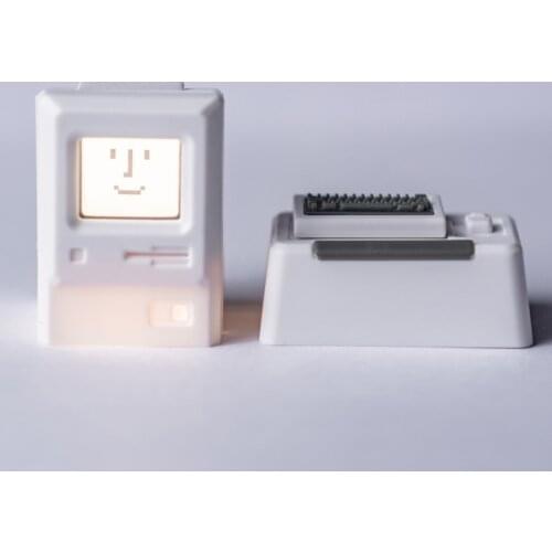 2Pcs Retro Large Translucent Keycaps For Mechanical Keyboard (Esc + Tab Custom Keycaps ) -White