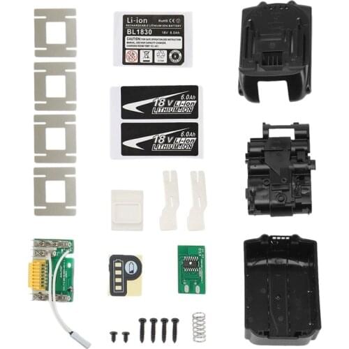 HOT Li-Ion Battery Case Box Charging Protection Circuit Board for MAKITA 18V BL1830 LED Battery Indicator