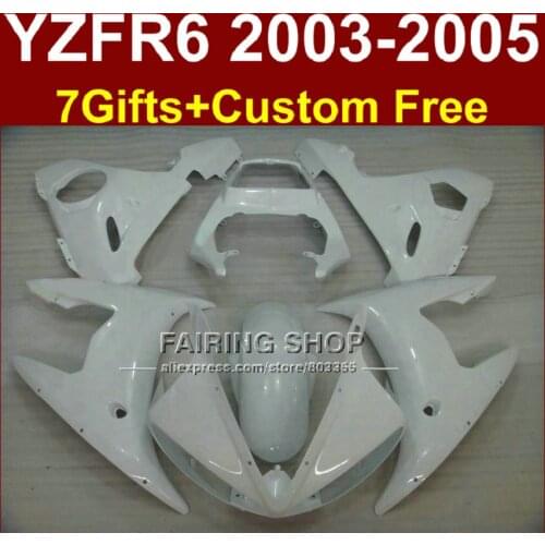 DEW white body repair parts for YAMAHA R6 fairing kit 03 04 05 fairings YZF R6 2003 2004 2005 Motorcycle sets WI7