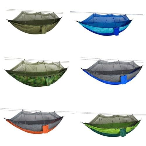 Double 210T Nylon Outdoor Mosquito-proof Aerial Camping Hammock Breathable Anti-mosquito Durable Hammock