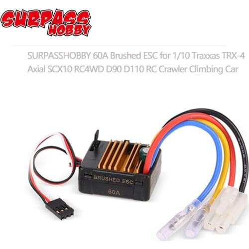 SURPASS HOBBY 60A ESC Brushed Electronic Speed Controller 540 550 Motor for 1/10 RC Tamiya Redcat Traxxas RC Car Truck