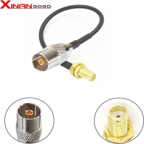 SMA female nut to IEC/TV Female RG174 15cm