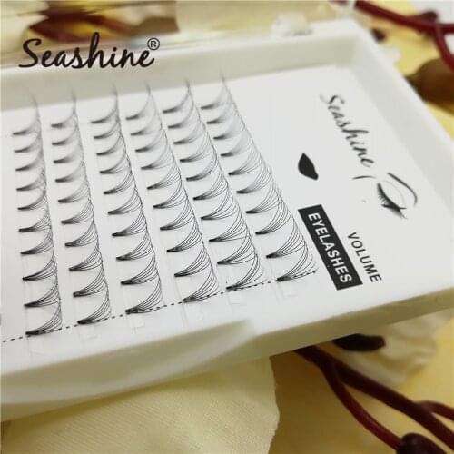 Seashine Lash 0.07 D Curl Premade Russian Volume Wide Fans 3D/4D/5D/6D Eyelashes short Stem Lash Premade Lash Extension