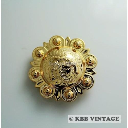 KB403) Wholesale 50pc 1-1/2'' Pistols with Berry Button Saddle Button Gold