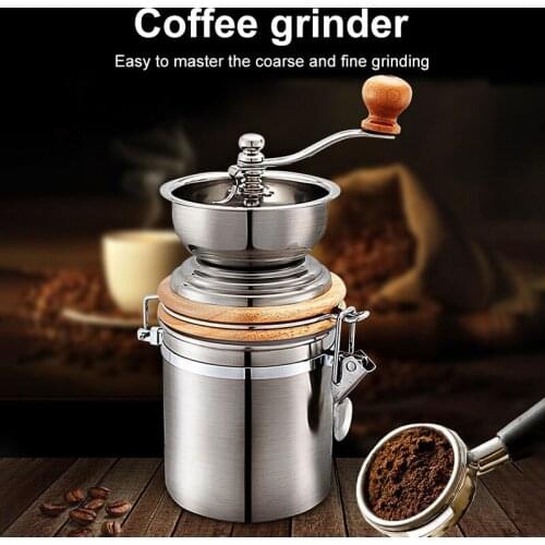Coffeeware Manual Coffee Grinders Coffee Grinder 304 Stainless Steel Household Small Grinder Portable Hand Coffee Machine