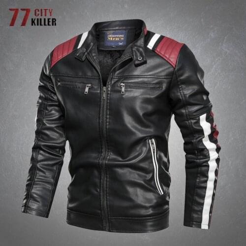 Leather Jacket Men Casual Patchwork Stand Collar Slim PU Jacket Male Autumn Simple Fashion Motorcycle Bomber Mens Leather Coats