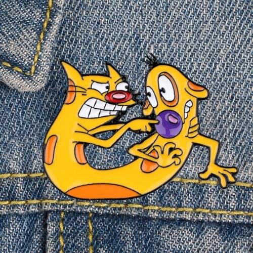 LT629 Funny Cartoons Anime Cat Enamel Pins Brooches Woman Men Backpack Bags Badge Fashion Lapel Jewelry Kids Friends Gifts
