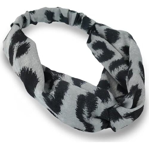 Fashion Hair Scrunchies Hair Band Cross Knot Fashion Leopard Print Head Wrap Elastic Headwrap For Women Hair Accessories