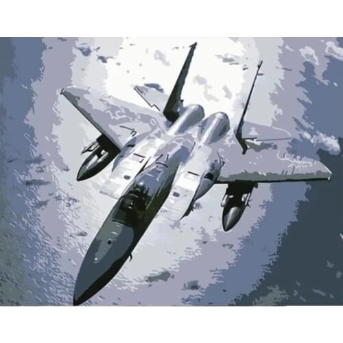 Airplane scenery DIY Kit Painting By Numbers On Canvas Oil Pictures Acrylic Paint For Adults Coloring By Number Frame Home Decor