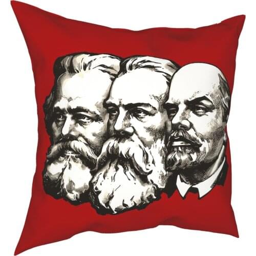 Marx Engels And Lenin Pillowcase Printing Polyester Cushion Cover Decoration Pillow Case Cover Living Room Dropshipping 40X40cm