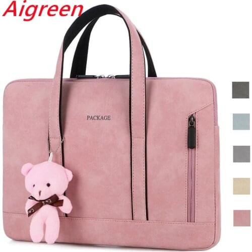 Newest Brand aigreen PU Laptop Bag 13",14",15",15.6 inch, Lady Handbag Case For MacBook Air Pro, Free Drop Shipping V200