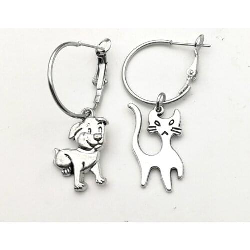 New 2020 Cat and dog Earrings, Asymmetrical Earrings, Hoops, Celestial Earrings, Hoops, Hoop Earrings, Star, Womens Gift