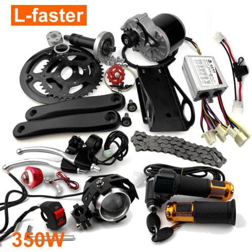 UPGRADE) 24V36V 350W ELECTRIC BICYCLE MID-DRIVE MOTOR KIT DIY ELECTRIC MIDDLE DRIVE MOTORCYCLE 350W BRUSH MOTOR LED LENS LIGHT