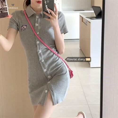 Dress Polo Collar Slim Small Dress Female Design Sense Niche Summer New Slim Short Skirt