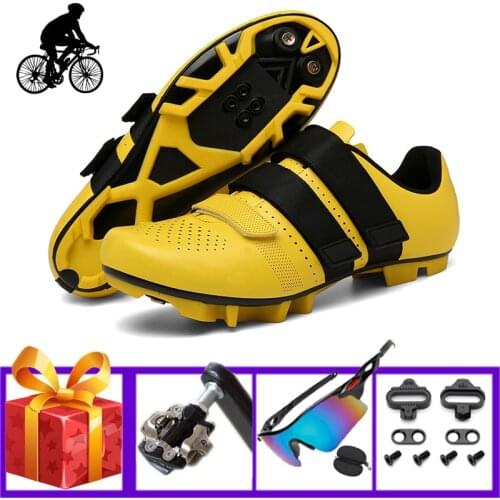 Professional Mountain Bike Shoes Add Pedals Bicicleta Triatlon Bicicleta Triatlon Self-locking Breathable Racing Flat Shoes