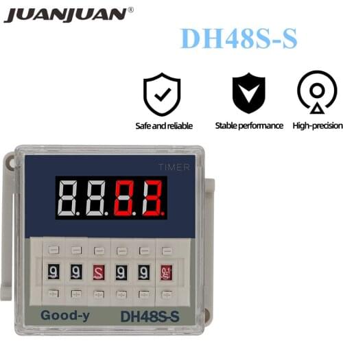 DH48S-S 0.1s-990h AC 110V 220V DC 12V 24V Timer Time Switch Relay Repeat Cycle Time Delay automatic control syste Timer 40% OFF