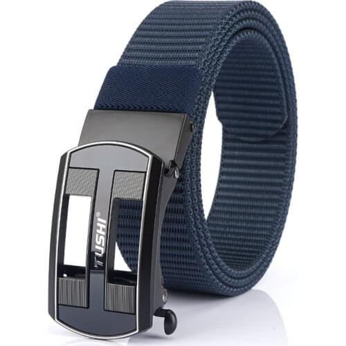 New Automatic Buckle Nylon Mens Belt Youth Casual Canvas Belt For Jeans Pants Breathable Thick Adjustable Male Designer Belt