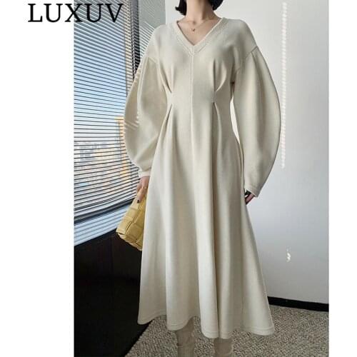 LUXUV Womens Dress Shirt Long Maxi Autumn Ceremony Formal Casual Clothing Office Lady Harajuku Elegant Imitate Chiffon Party