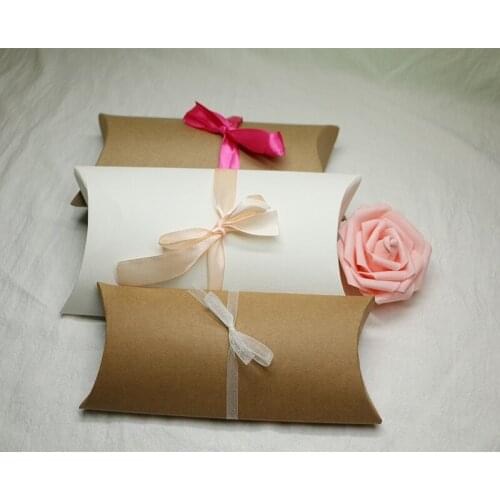 Pillow Box Gift Packaging Box 20*10*4cm Large Kraft Craft Paper Jewelry Pack Wedding,Wedding Party Candy Pillow Packaging Box