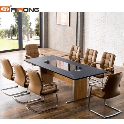 Modern Colorful Style Rectangle Shape 1.8 meter Office Wooden Veneer Leather Small Conference Room Meeting Table