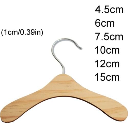 10Pcs Practical Non-Slip Wooden Dolls Clothes Hangers Doll Coat Dress Accessories Jacket Organization Shelf