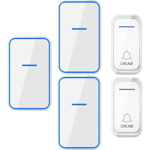 A68 Waterproof Wireless Doorbell 1 2 Button 1 2 3 Receiver 300M Remote Intelligent LED Light Home Calling Bell Wireless Chime