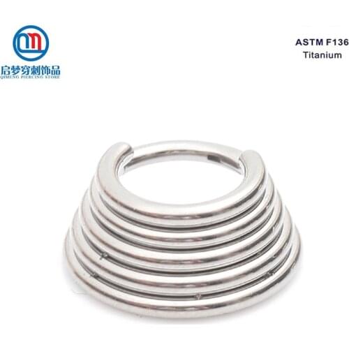 G23 Titanium 5 Layers Hinged Clicker Septum Ring Piercing Jewelry