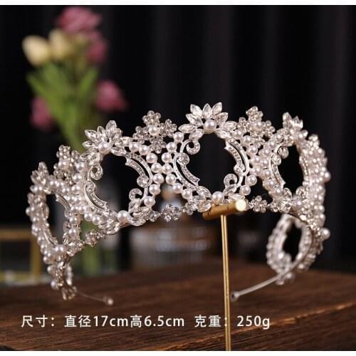Bridal Pearl Crystal Flower Crowns Hairwear Bride Pearl Headband For Women Bride Pearl Crown Wedding Hair Accessories