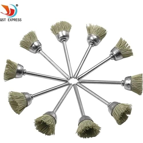 10pcs Wheel Brush Electric Burr Deburring Brushed Wheels Dremel Tools Accessories Rotary Tool for Mini Drill Tools