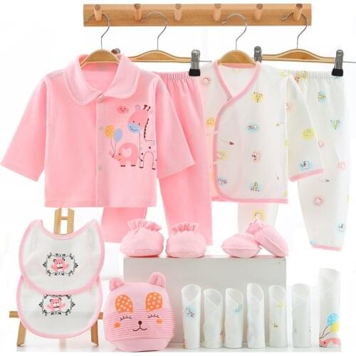 18Pcs Newborn Baby Tops Pants Infant Pure Cotton Gift Baby Clothes Sets Baby Newborn Gift Underwear Suits Baby Shower Gift 0-3M